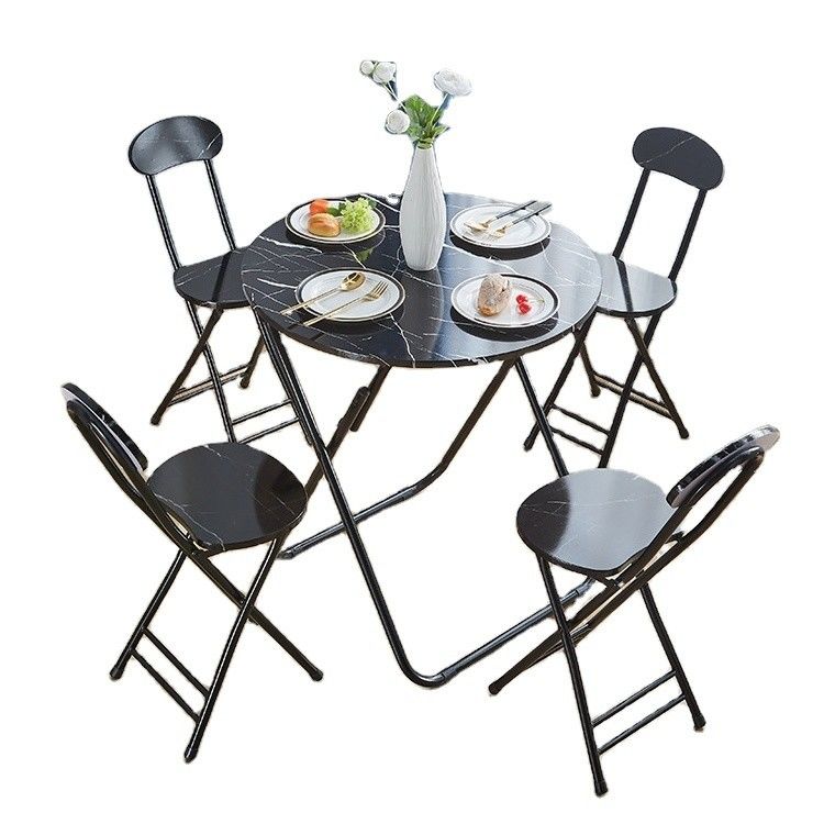 Outdoor Camping Bistro Cafe Balkon Garten Terrasse Metall Holz Runder tragbare Klapptisch für die Party